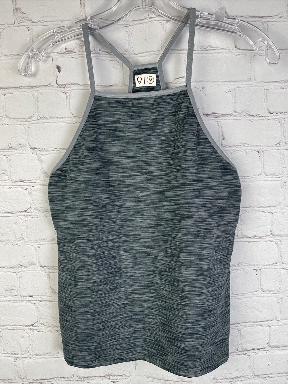 OUTDOOR VOICES gray space-dye halter tank top, size M